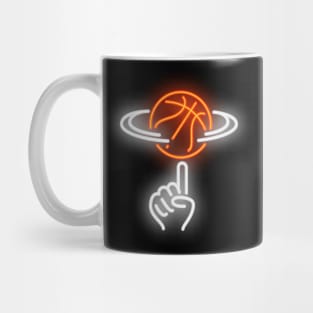 Basketball Lover , Basketball Design ,Neon Basketball Spinning Mug